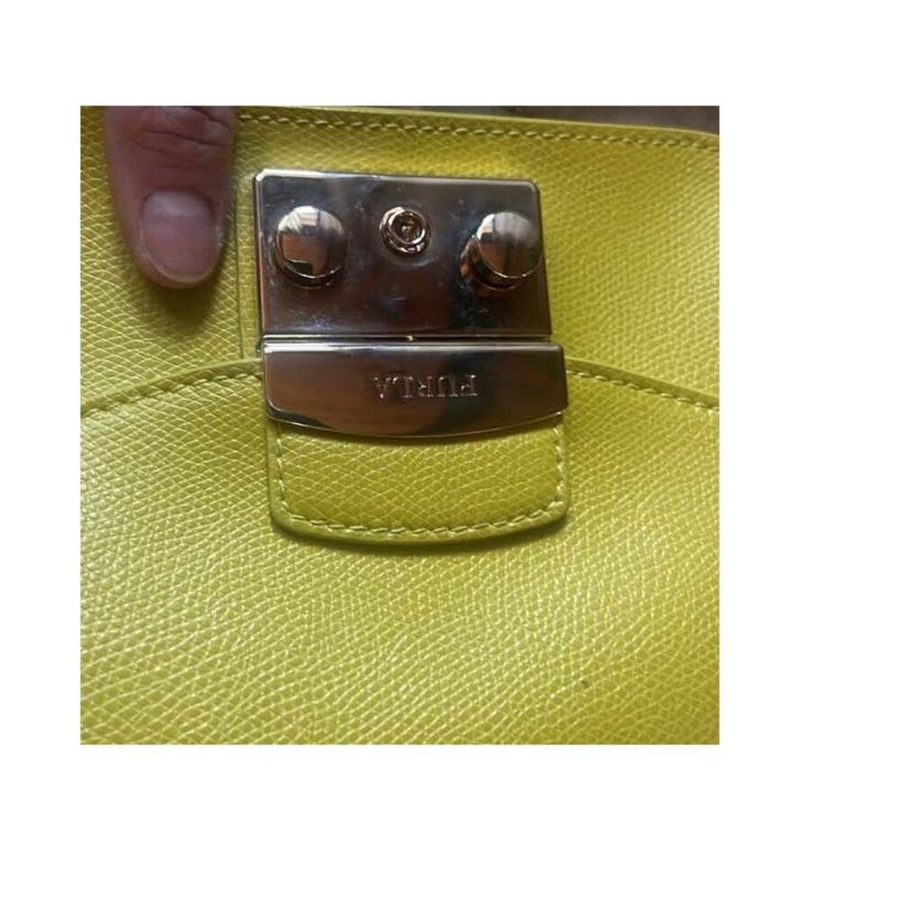 EUC FURLA METROPOLIS MINI YELLOW LEATHER CROSSBODY BAG - Picture 3 of 4